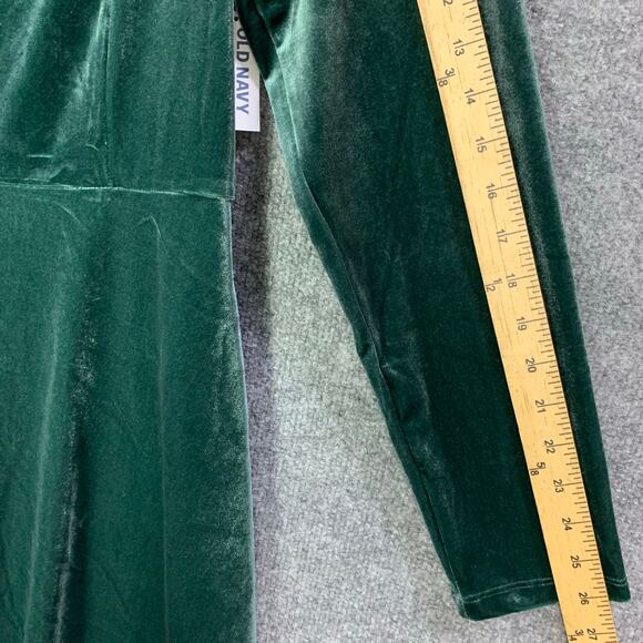 NEW Old Navy Fit & Flare Velvet Mini Dress Size Large Green - Picture 11 of 11